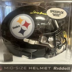 Terry Bradshaw Signed Pittsburgh Steelers Riddell Speedflex Midi Helmet Beckett