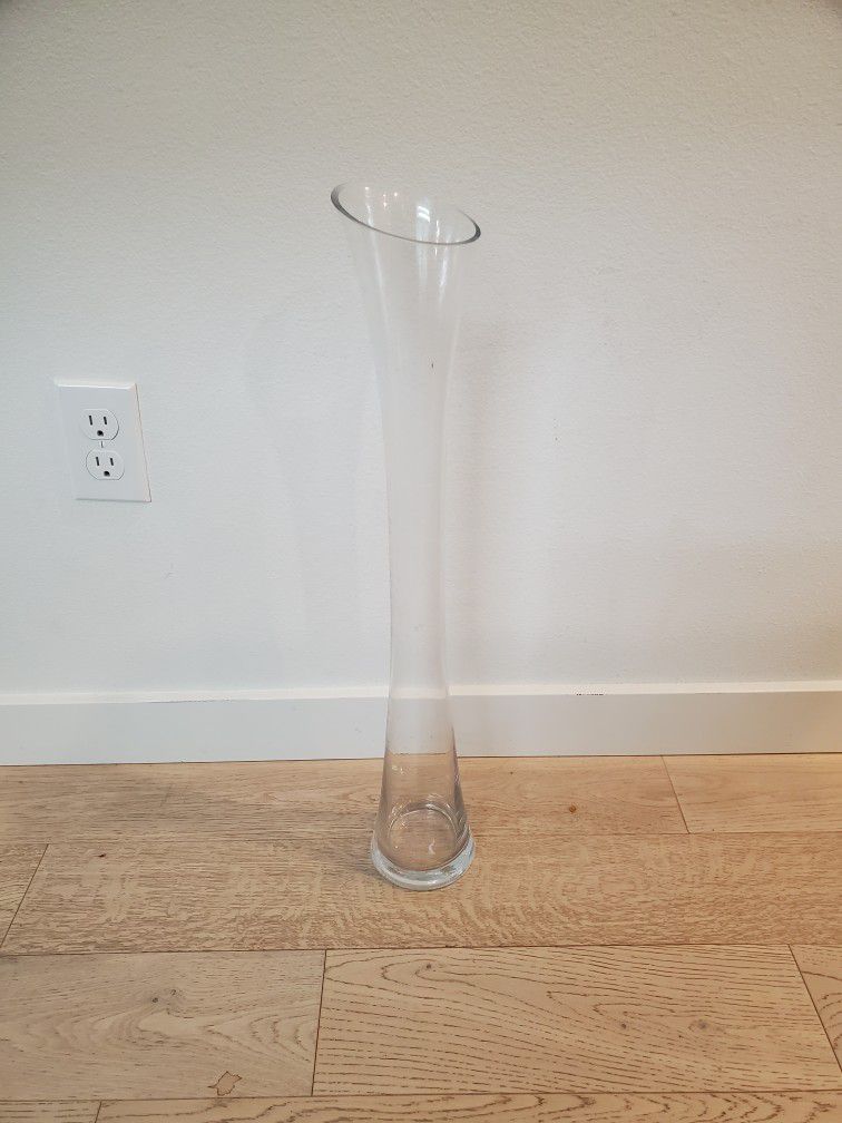 8 Glass Vases.  23 Inches Tall 