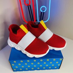 Sonic The hedgehog Red Shoes With Rings And Chaos Emerald Sneakers Children Kids Boys Girls Birthday Gift  