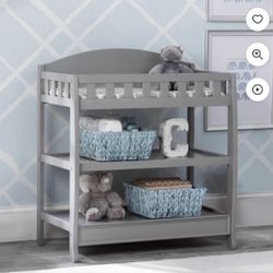 Delta Children Wilmington Changing Table with Pad, Grey