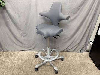 HAG Capisco 8106 Light Grey Fabric Office Chair w/ Footring