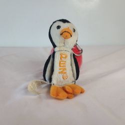 PEZ Winter 2010 Plush Penguin Candy Dispenser Keychain Stuffed Animal