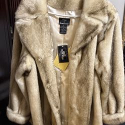 NEW Dennis Basso Faux Fur Coat