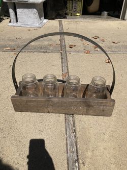 Magnolia Wood Mason Jar Caddy