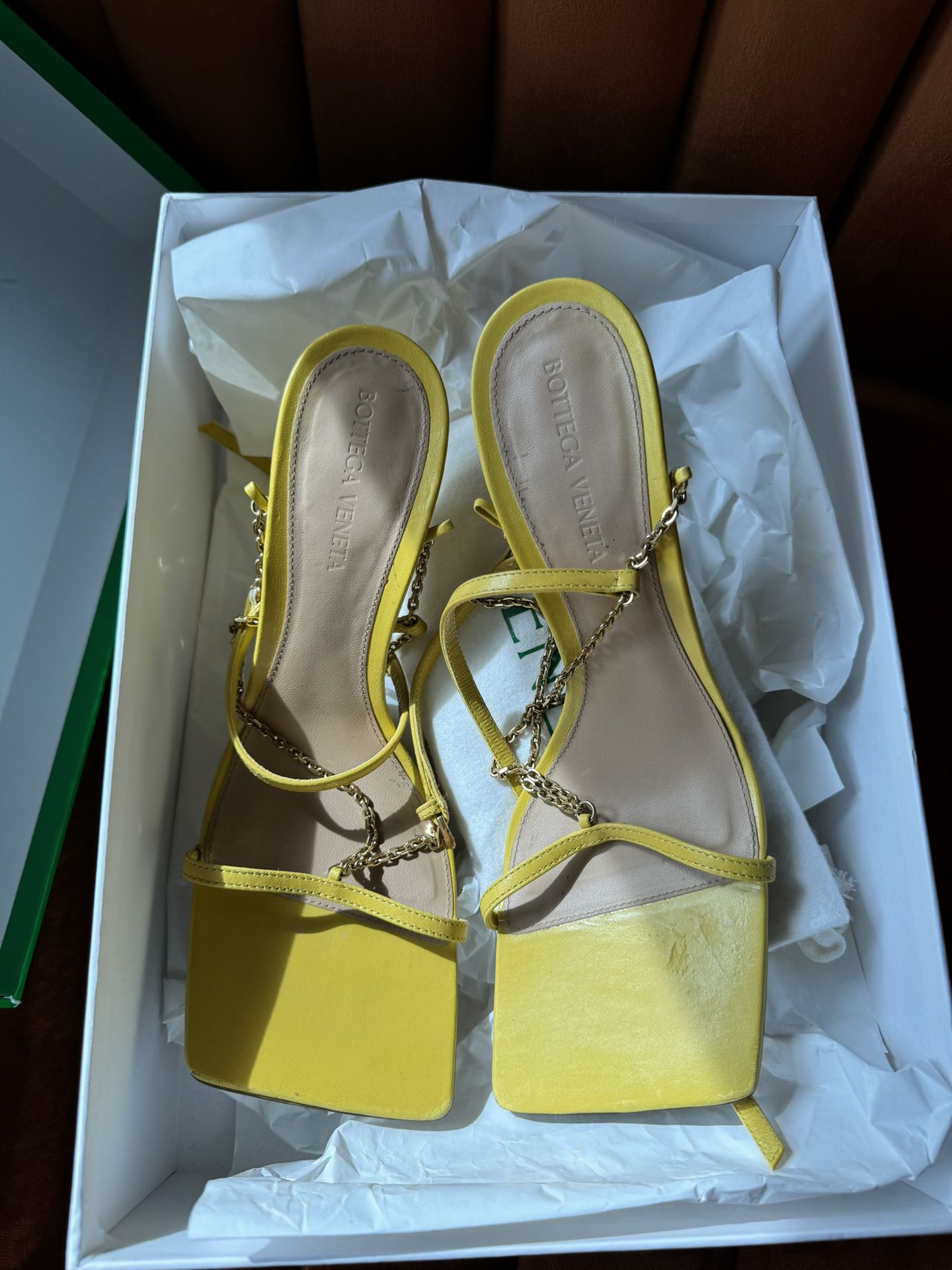 Bottega Venetia Yellow Heels