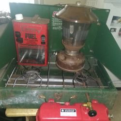Coleman Stove Lantern And A Gallon Of Fuel