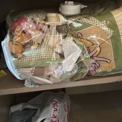 Vintage Winnie The Pooh And Friend Crib Mobile And Bumper