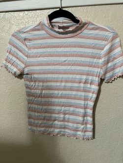 Mock neck ribbed shirt