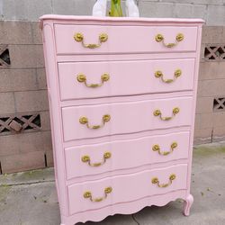 Elegant Pink French Chest Of Drawers