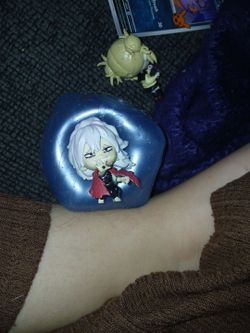 Anime Chibi Figure Blue Cushion Base