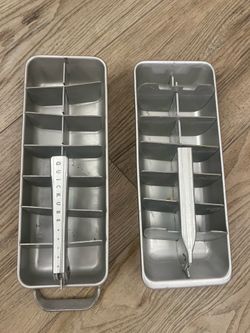 Pair vintage metal ice trays
