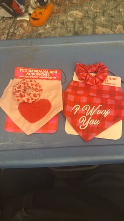 Valentines Pet Bandana And Scrunchie For You And Pet
