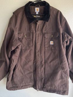 Carhartt Men’s Sz 3XL Full Swing Work Jacket Brown A Sherpa Lining Heavy Quality