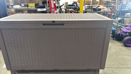 Assembled New. 100 gallon Outdoor Storage Box Resin Deck Boxes Indoor and outdoor Waterproof Storage Box