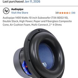2 audio pipe 10” subs and box brand new