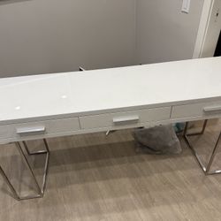 White office desk