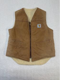 Vintage Carhartt Sherpa Lined Work Vest Size Medium