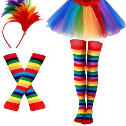 4 Pcs Rainbow 🌈 Costume Set for Women 