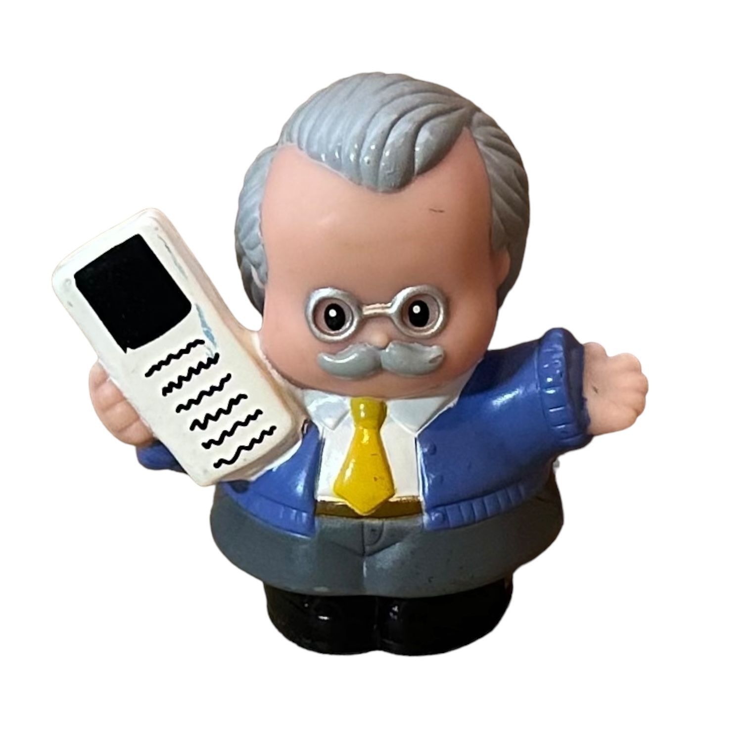 Fisher Price Little People Figure Grandpa Dad with Glasses Newspaper Toy