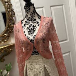 Vintage Valerie Stevens Pink Knit Sweater Cardigan