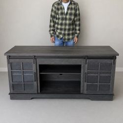 New In Box 59x16x27.5 Inch Tall TV Television Entertainment Center Stand Cabinet With Adjustable Shelf Sliding Glass Doors