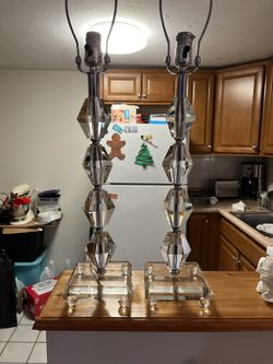 Vintage Art Deco Crystal Lamps