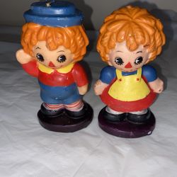 Vintage Raggedy Ann & Andy Candles 6" tall 