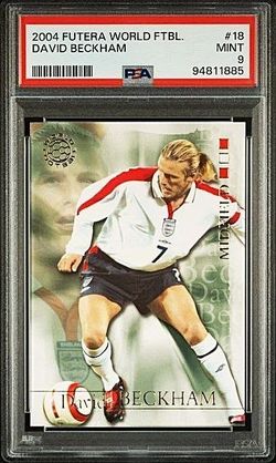 2004 Futera World Football David Beckham #18 PSA 9 Mint England Legend