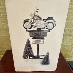 Department 56 Harley-Davidson® Sign #54901 – Snow Village Accessory (1997–1999, Retired)