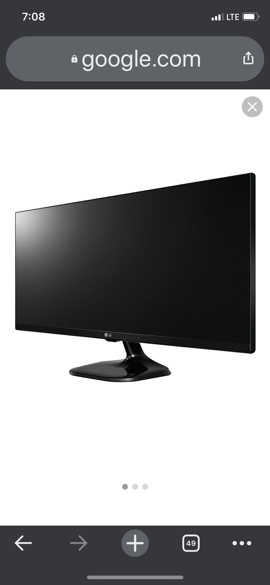 LG 25" super wide screen gaming monitor