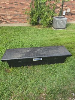 Truck toolbox for sale; dimensions are available in the photos.