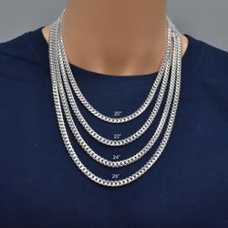 Silver Miami Cuban Link Solid Chains 6.5mm All Lengths Pictured Available 