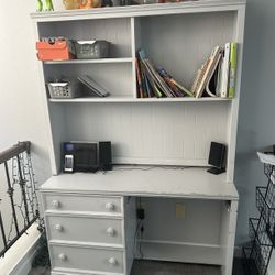 MODERN Hutch Desk Teenager ✨Kids, ✨Adult //Light Grey 🦠Boy Girl