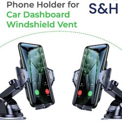 New S AND H Universal Phone Mount for Car, [Powerful Suction] Hands-Free Cell Phone Holder Car