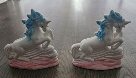 Porcelain unicorn figurines