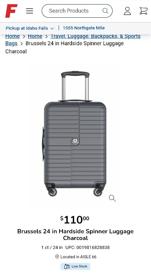 Brussels 23" in Hardside Spinner Luggage Charcoal