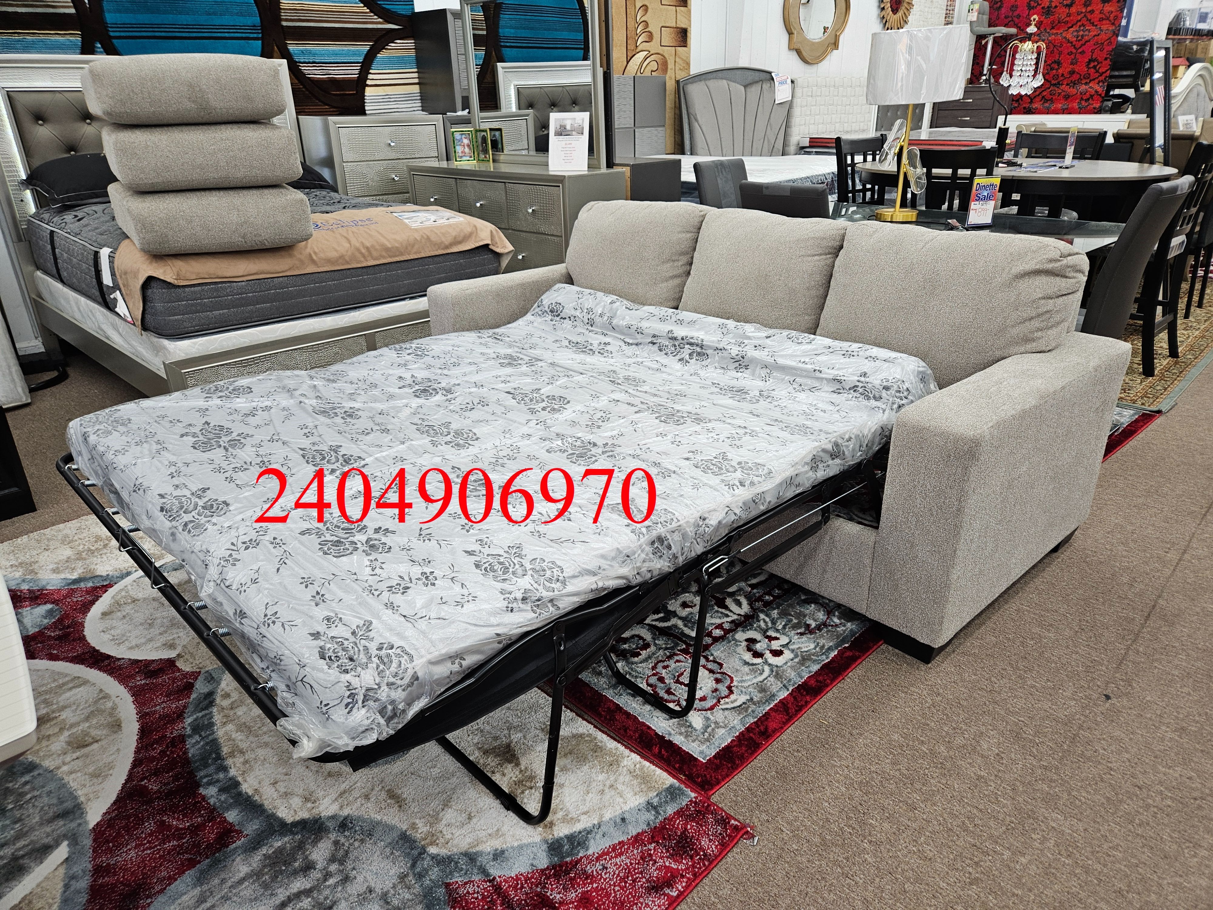New special Ashley Furniture Deltona Parchment Queen Sofa Sleeper
