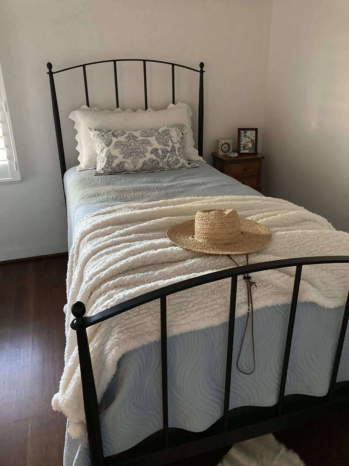 Crate & Barrel Iron Twin bed 