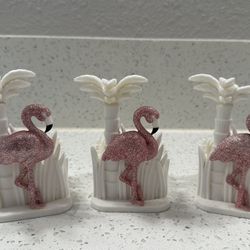 Bath And Body Works Flamingo And Palm Tree Soap Holders 