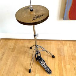 Zildjian ZHT 13” Mastersound Hihat Drum Cymbals No Cracks Or Keyholing With  SP hihat Stand $125 Cash In Ontario 91762