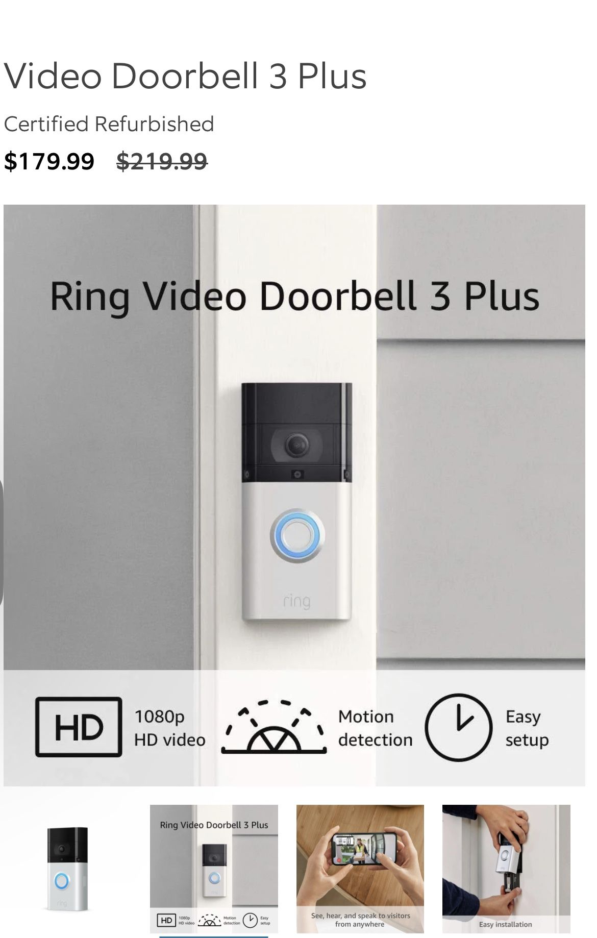 RING DOORBELL 3 PLUS