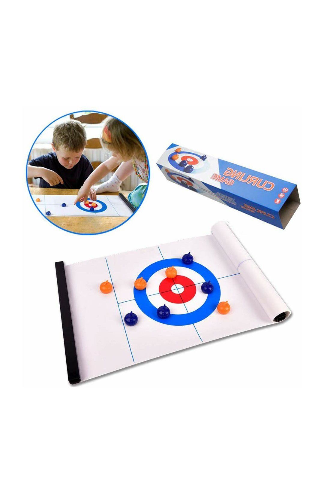 GEHARTY Tabletop Curling Game, Compact Curling Family Board Games for Kids and Adults Portable Mini Games