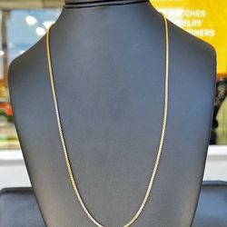 18k yellow solid gold box chain 28 inches necklace 12 grams