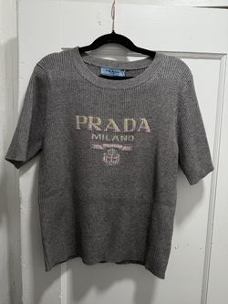 silk crew -neck sweater white logo