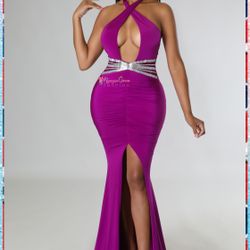 Venus Purple Gown Dress