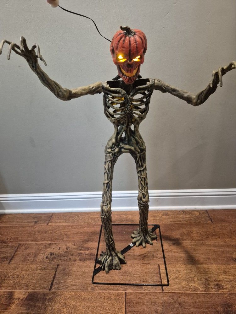 Halloween Inferno LED Pumpkin Skeleton 3 Ft