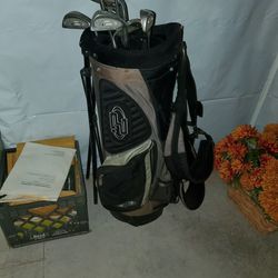 Black Golf Bag With Clubs
