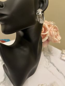 Meander Maze Hoop Earrings Silver .925