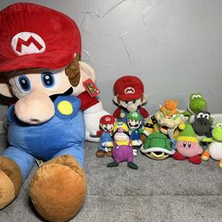 Lot of 11 super mario bros plushies