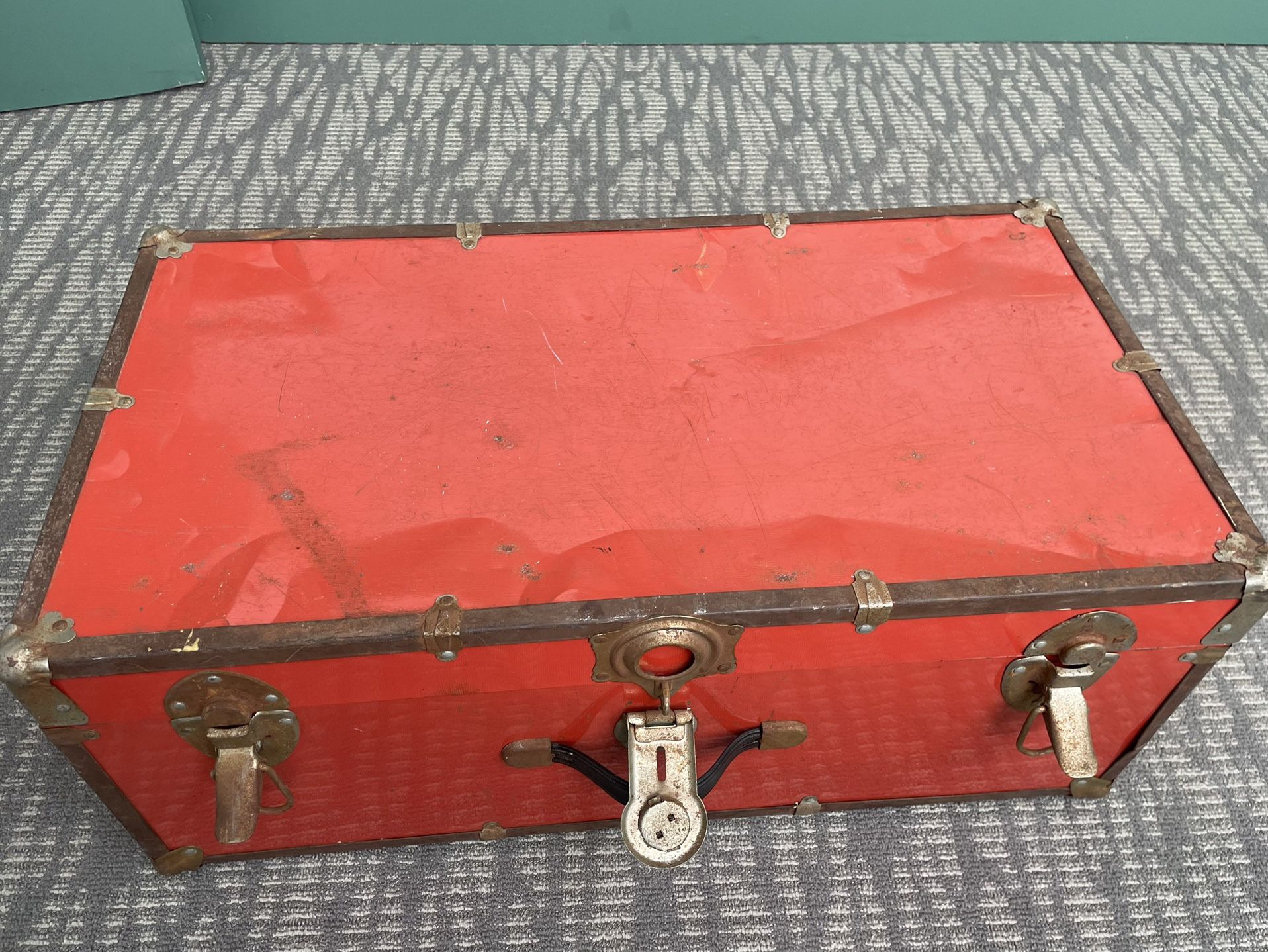 Vintage Metal Steamer Trunk